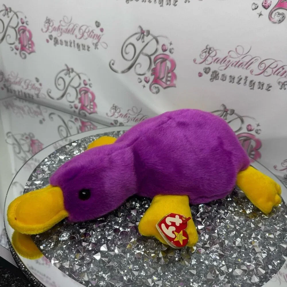 TY beanie baby Patti platypus purple yellow with original tag 1998 vintage 90s